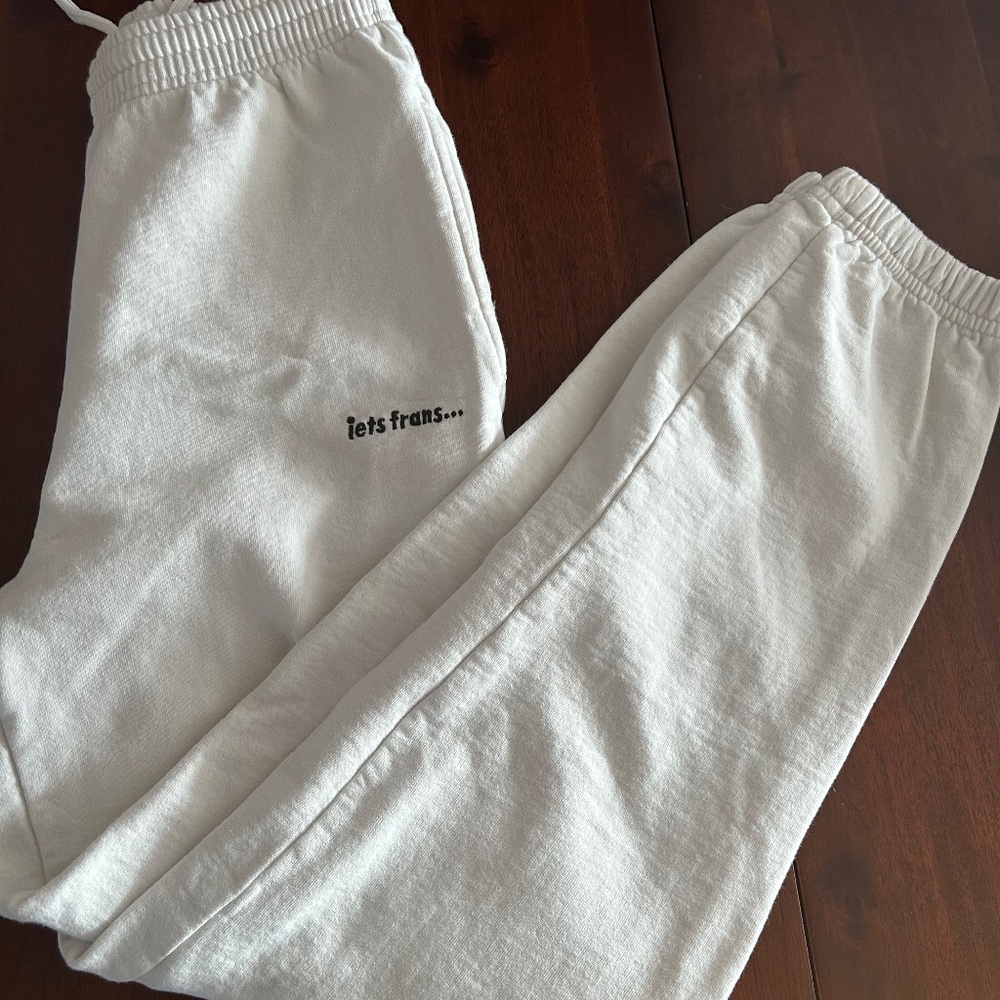 White sweat /track pants XS